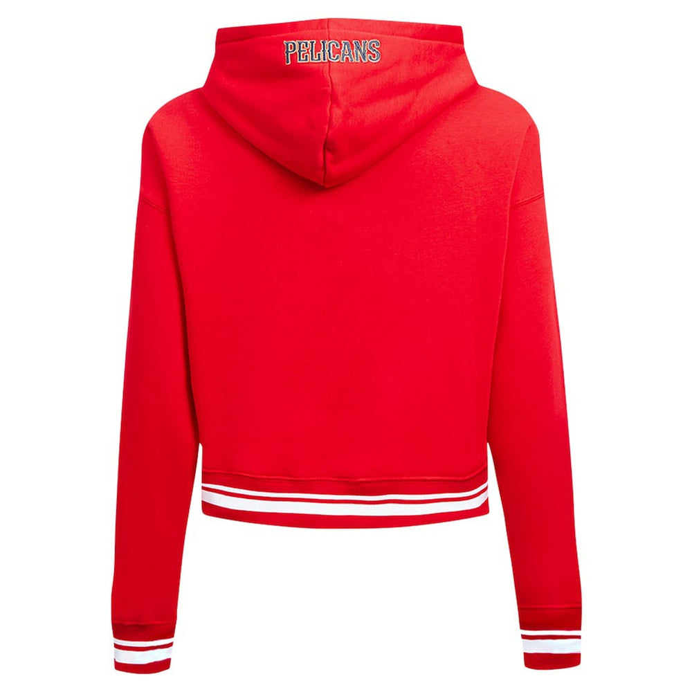 New Orleans Pelicans Pro Standard Women's Script Tail Cropped Pullover Hoodie Red - NBA