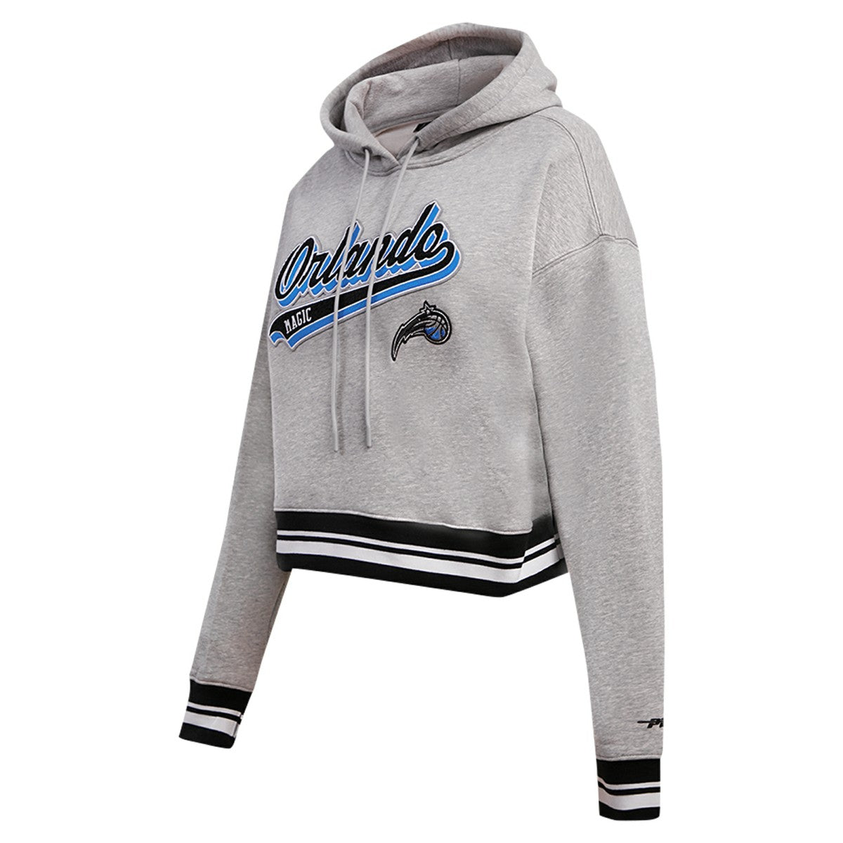Orlando Magic Pro Standard Women's Script Tail Cropped Pullover Hoodie Heather Gray - NBA