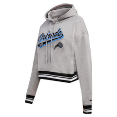 Orlando Magic Pro Standard Women's Script Tail Cropped Pullover Hoodie Heather Gray - NBA
