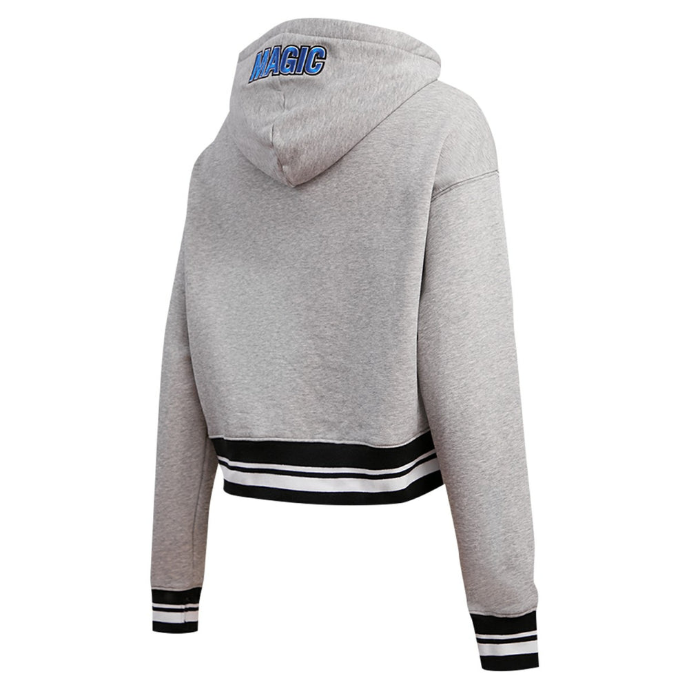 Orlando Magic Pro Standard Women's Script Tail Cropped Pullover Hoodie Heather Gray - NBA
