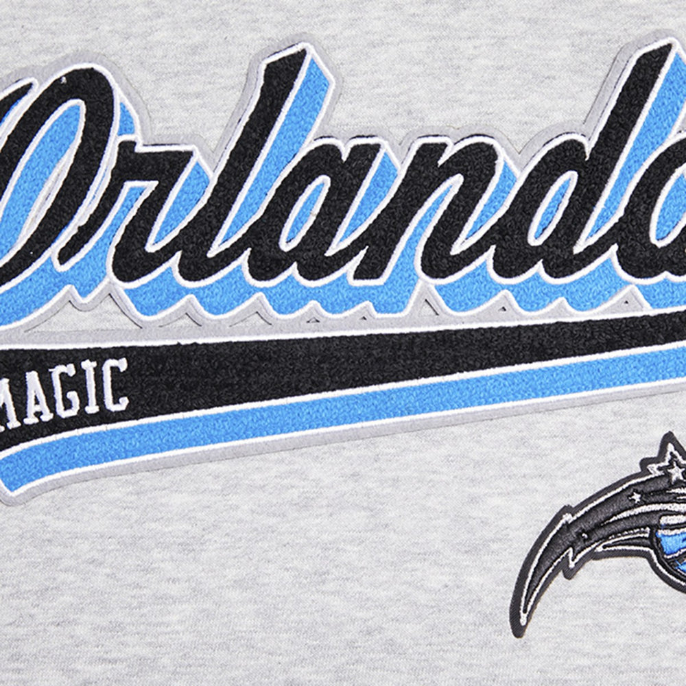 Orlando Magic Pro Standard Women's Script Tail Cropped Pullover Hoodie Heather Gray - NBA