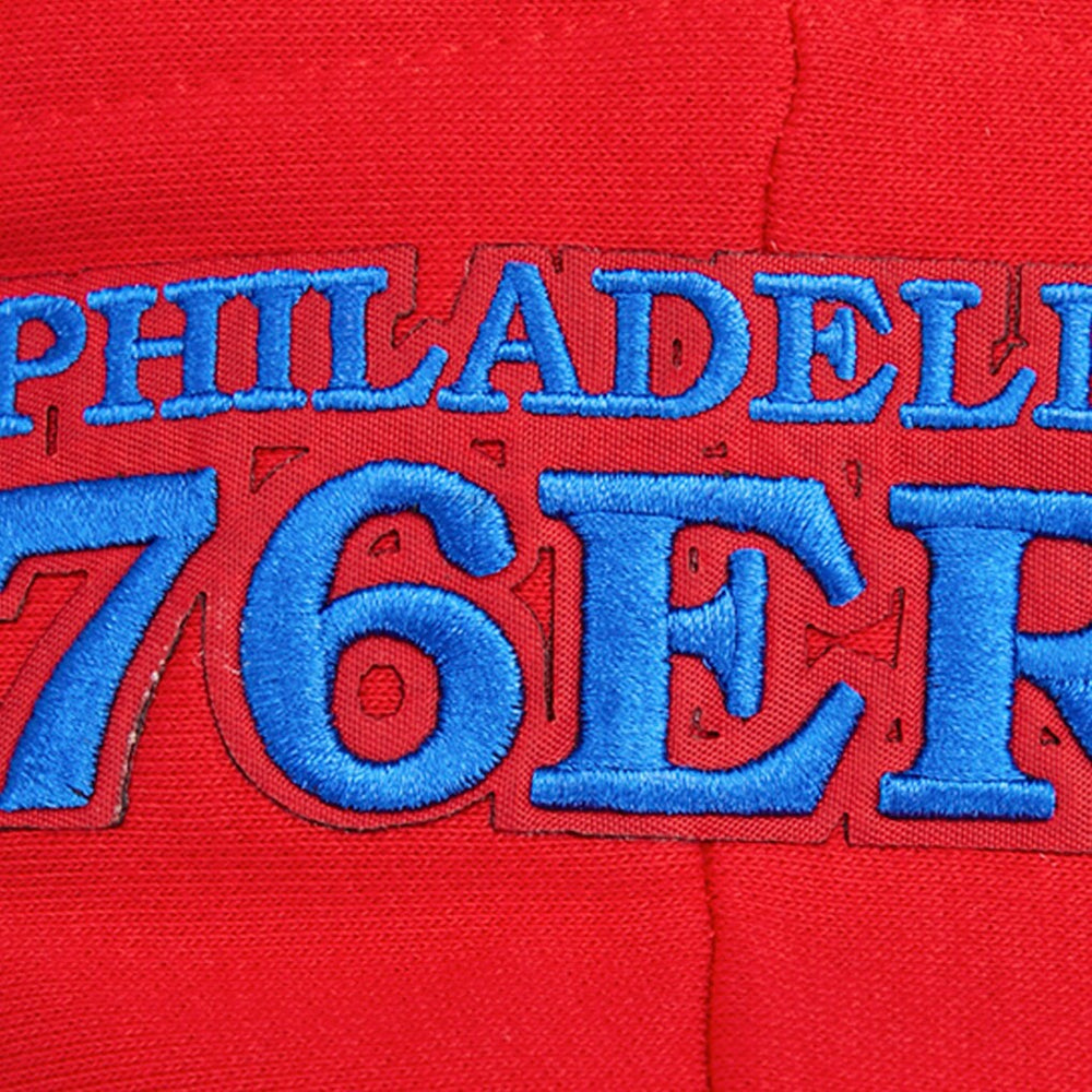Philadelphia 76ers Pro Standard Women's Script Tail Cropped Pullover Hoodie Red - NBA