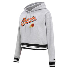 Phoenix Suns Pro Standard Women's Script Tail Cropped Pullover Hoodie Heather Gray - NBA