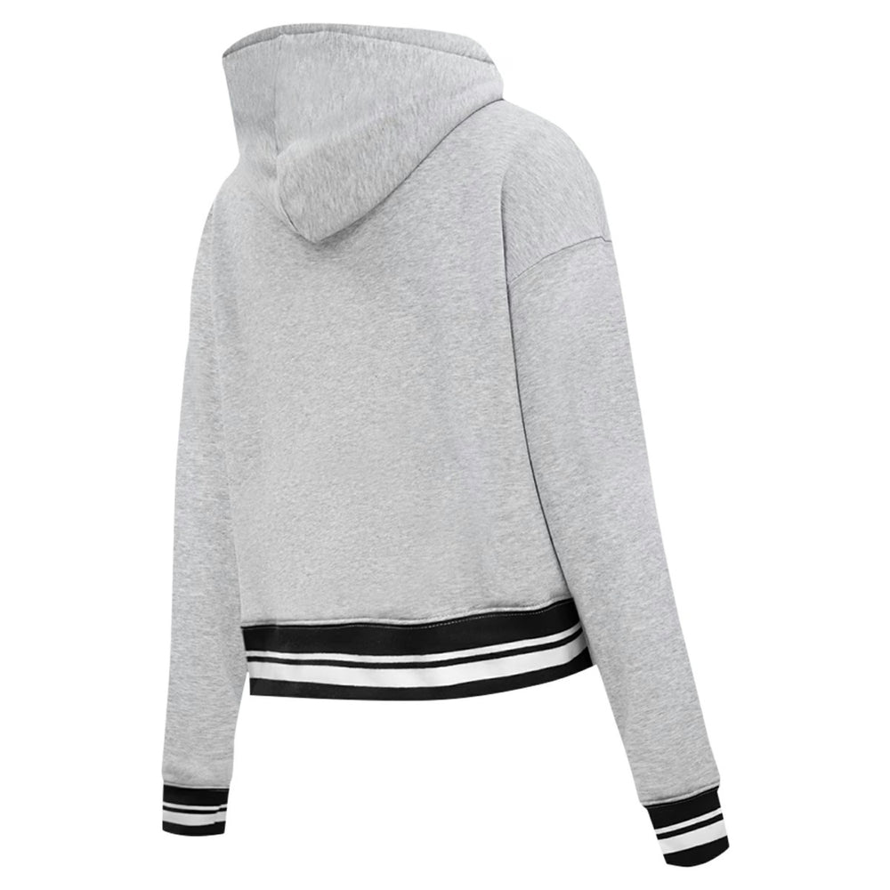 Phoenix Suns Pro Standard Women's Script Tail Cropped Pullover Hoodie Heather Gray - NBA