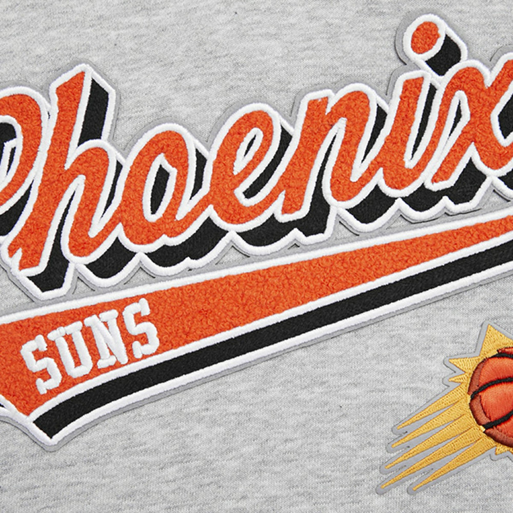 Phoenix Suns Pro Standard Women's Script Tail Cropped Pullover Hoodie Heather Gray - NBA