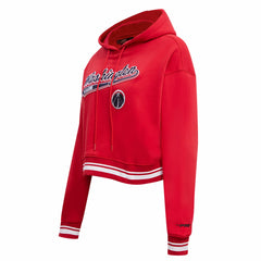 Washington Wizards Pro Standard Women's Script Tail Cropped Pullover Hoodie Red - NBA