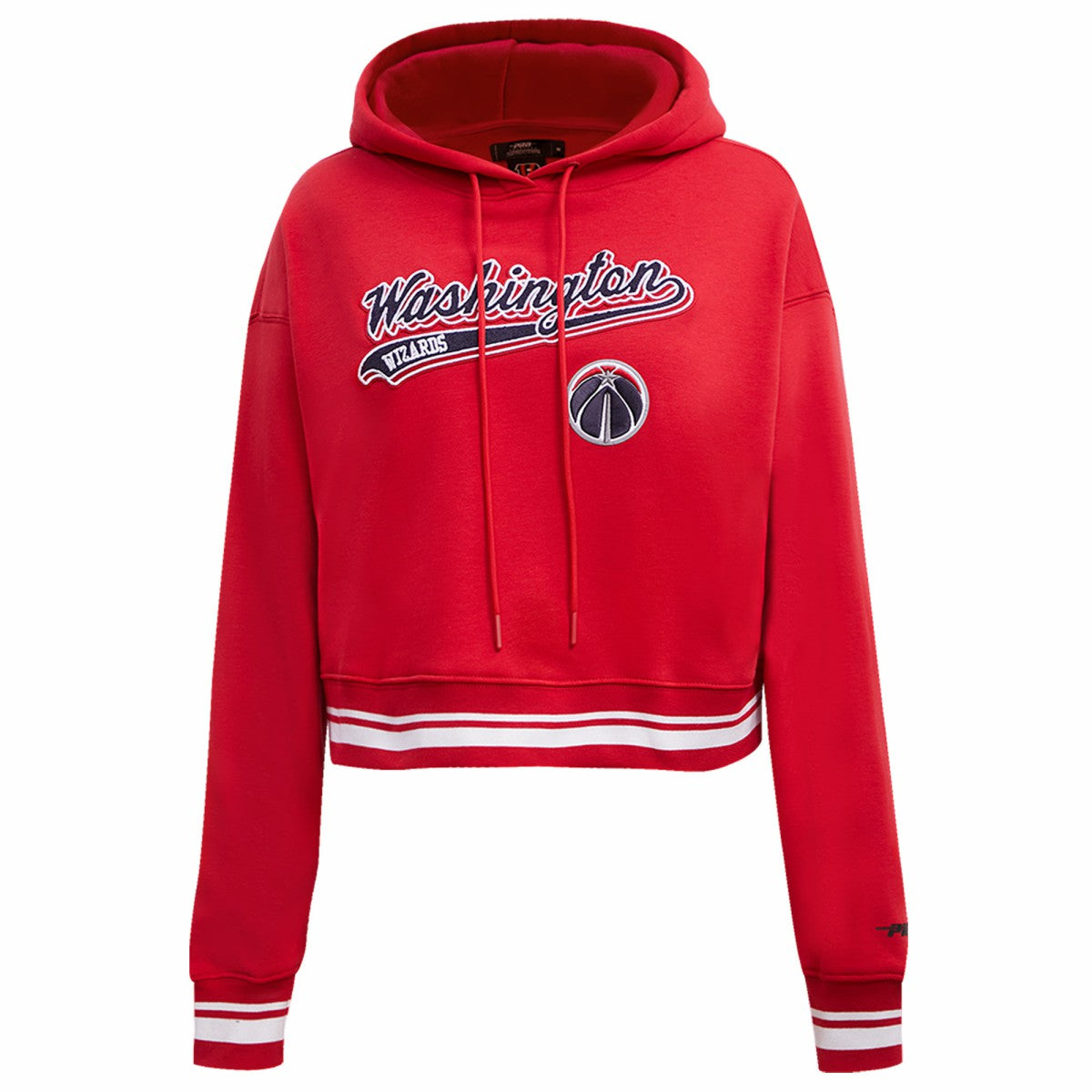 Washington Wizards Pro Standard Women's Script Tail Cropped Pullover Hoodie Red - NBA