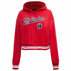 Washington Wizards Pro Standard Women's Script Tail Cropped Pullover Hoodie Red - NBA