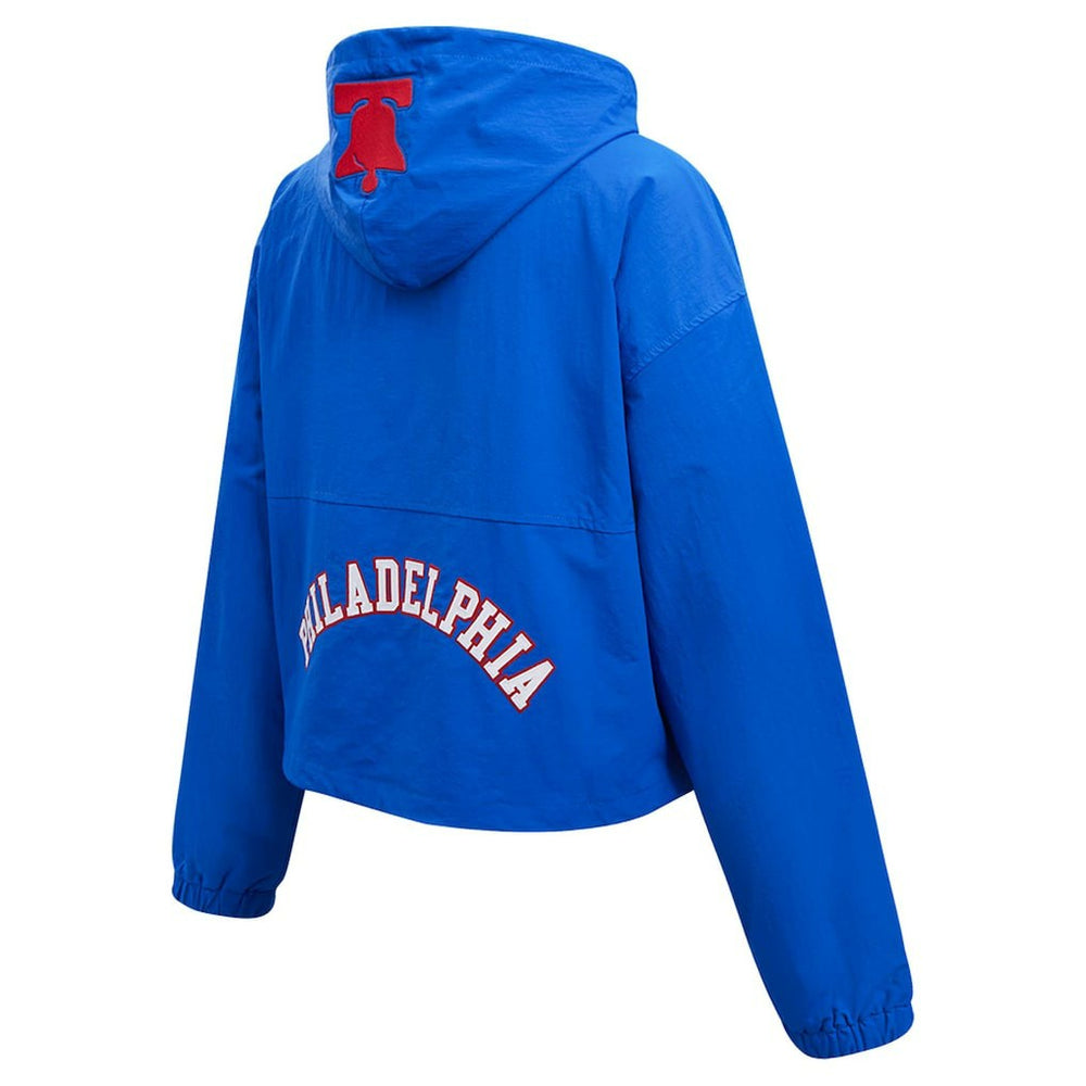 Philadelphia 76ers Pro Standard Classic Wind Woven Cropped Half-Zip Jacket Royal - NBA