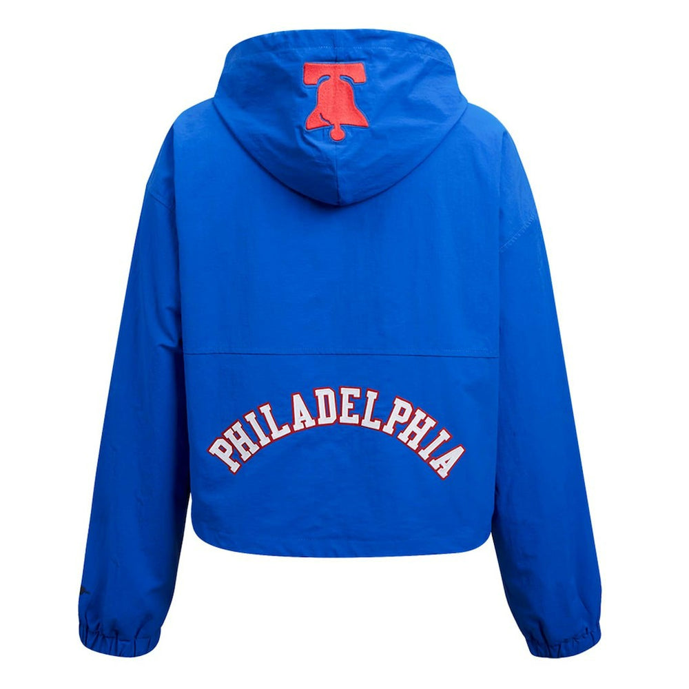 Philadelphia 76ers Pro Standard Classic Wind Woven Cropped Half-Zip Jacket Royal - NBA