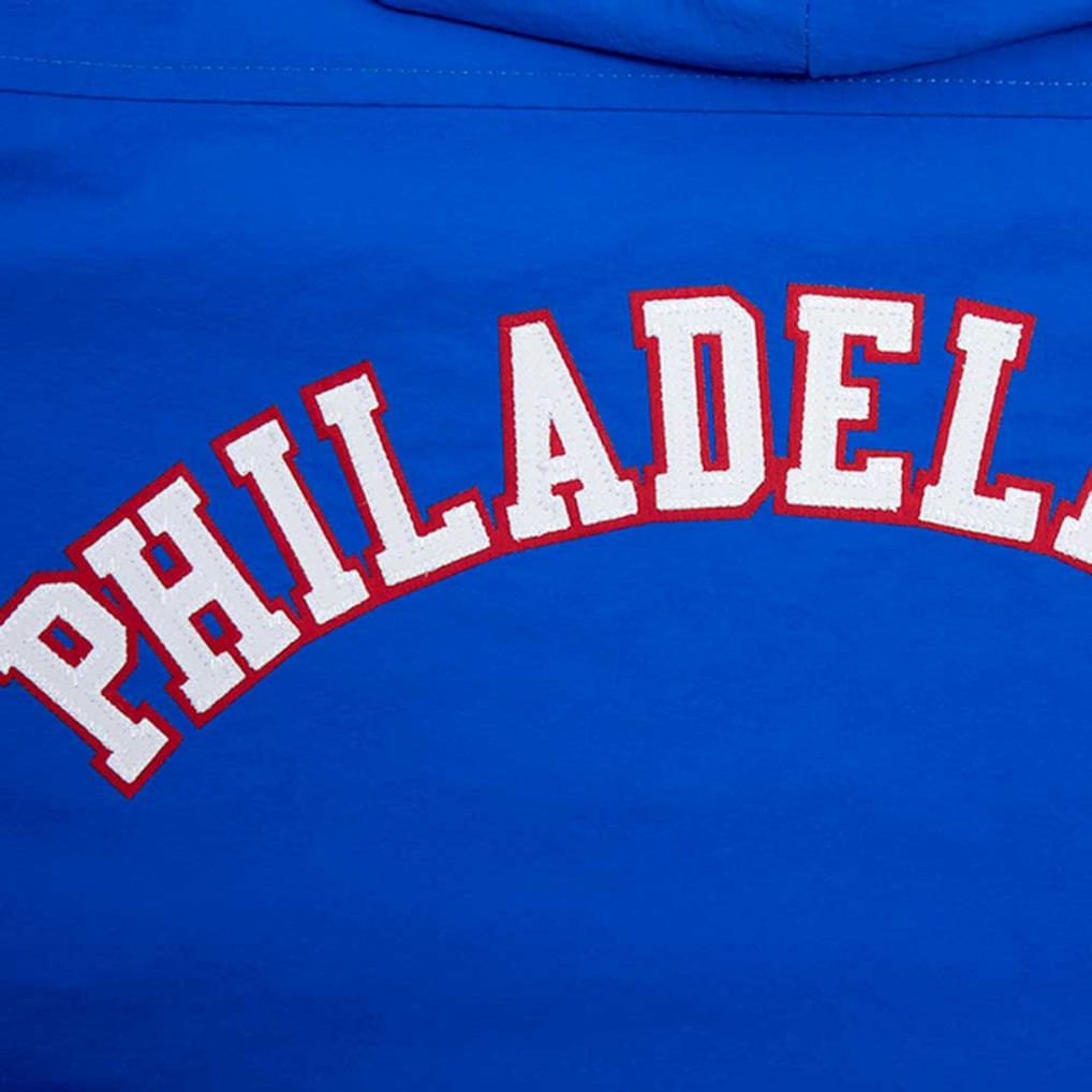 Philadelphia 76ers Pro Standard Classic Wind Woven Cropped Half-Zip Jacket Royal - NBA