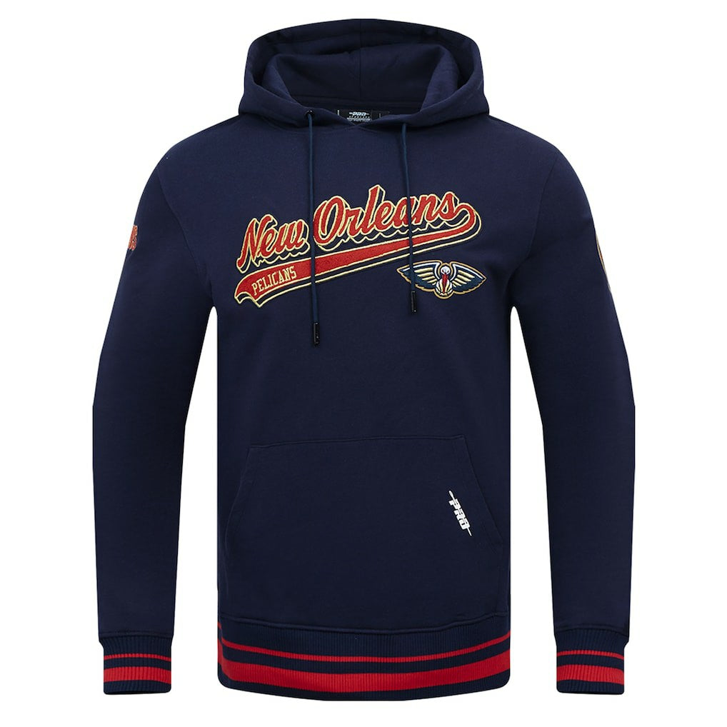 New Orleans Pelicans Pro Standard Script Tail Pullover Hoodie Navy - NBA