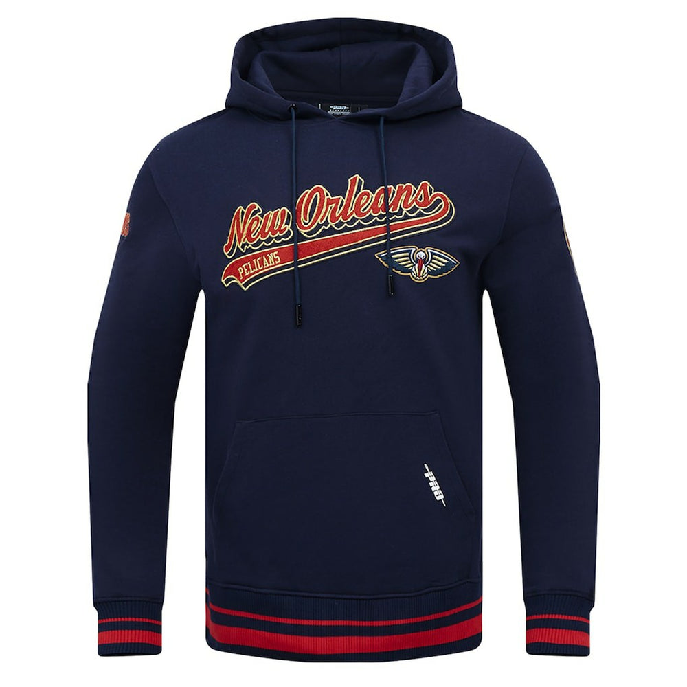 New Orleans Pelicans Pro Standard Script Tail Pullover Hoodie Navy - NBA