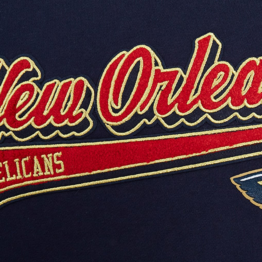 New Orleans Pelicans Pro Standard Script Tail Pullover Hoodie Navy - NBA