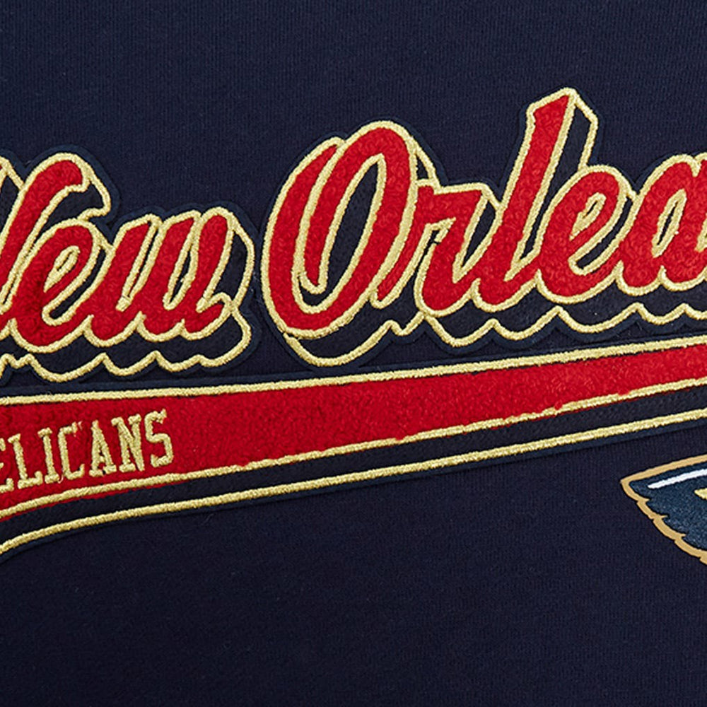 New Orleans Pelicans Pro Standard Script Tail Pullover Hoodie Navy - NBA