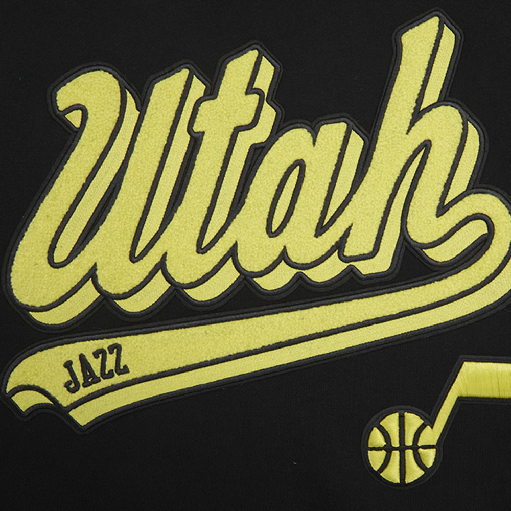 Utah Jazz Pro Standard Script Tail Pullover Hoodie Black - NBA