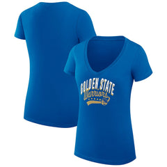 Golden State Warriors G-III 4Her by Carl Banks Women's Super-Slim Fit Lightweight Filigree Logo V-Neck T-Shirt Royal - NBA