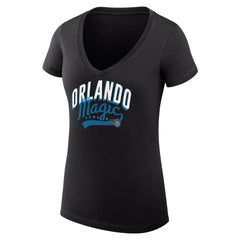 Orlando Magic G-III 4Her by Carl Banks Women's Super-Slim Fit Lightweight Filigree Logo V-Neck T-Shirt Black - NBA