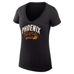 Phoenix Suns G-III 4Her by Carl Banks Women's Super-Slim Fit Lightweight Filigree Logo V-Neck T-Shirt Black - NBA