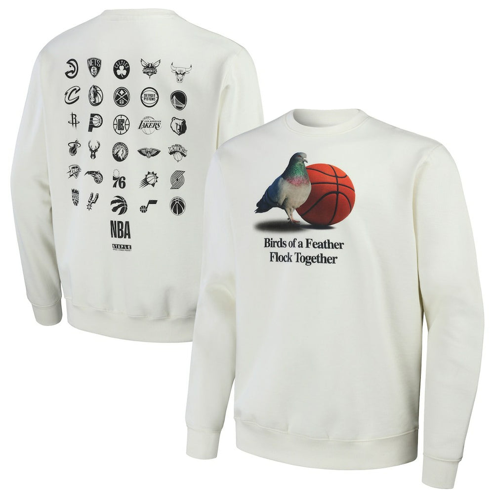 NBA x Staple All Teams Birds of a Feather Crew Sweatshirt Cream - NBA