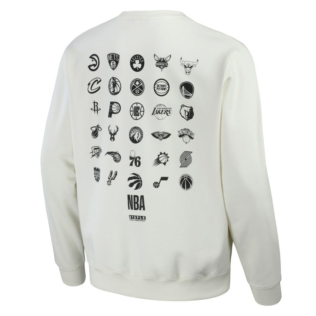 NBA x Staple All Teams Birds of a Feather Crew Sweatshirt Cream - NBA