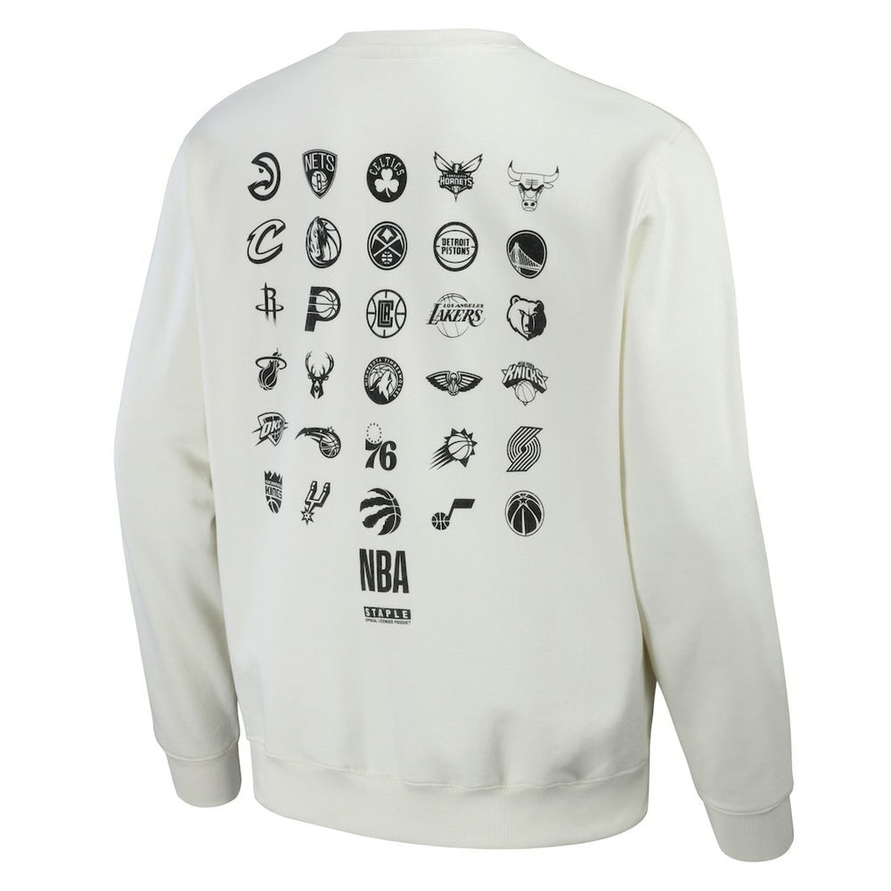 NBA x Staple All Teams Birds of a Feather Crew Sweatshirt Cream - NBA