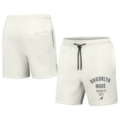 Brooklyn Nets NBA x Staple Heavyweight Fleece Shorts Cream - NBA