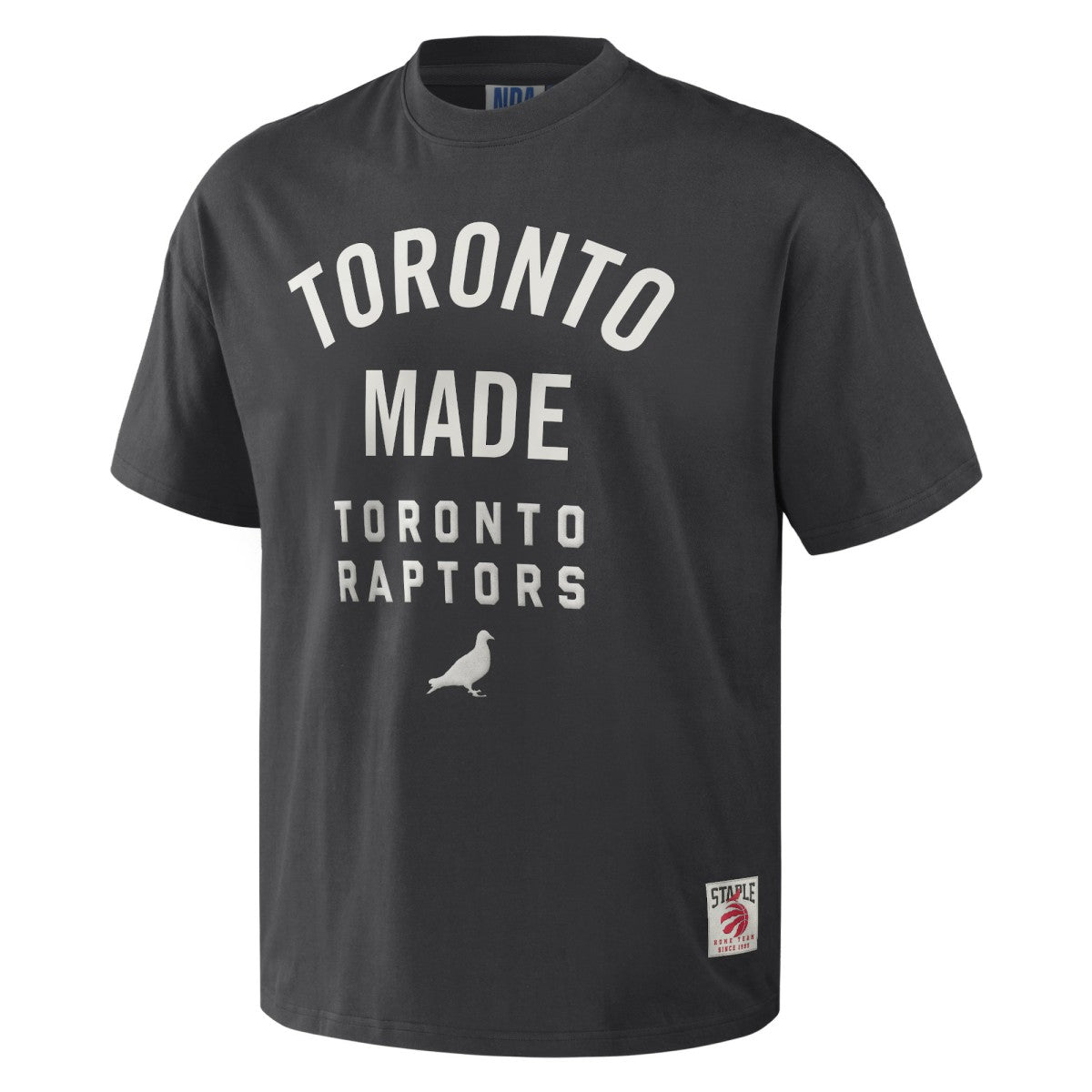 Toronto Raptors NBA x Staple Heavyweight Oversized T-Shirt Anthracite - NBA