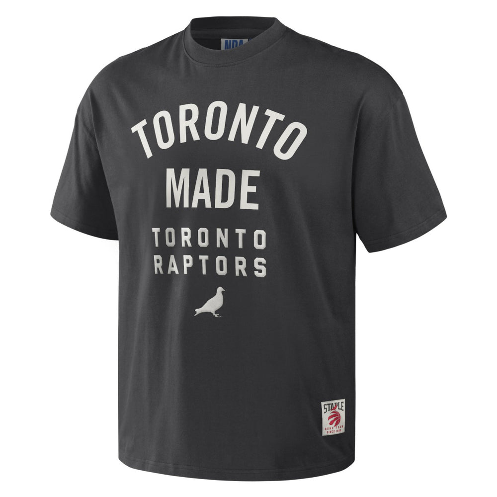 Toronto Raptors NBA x Staple Heavyweight Oversized T-Shirt Anthracite - NBA
