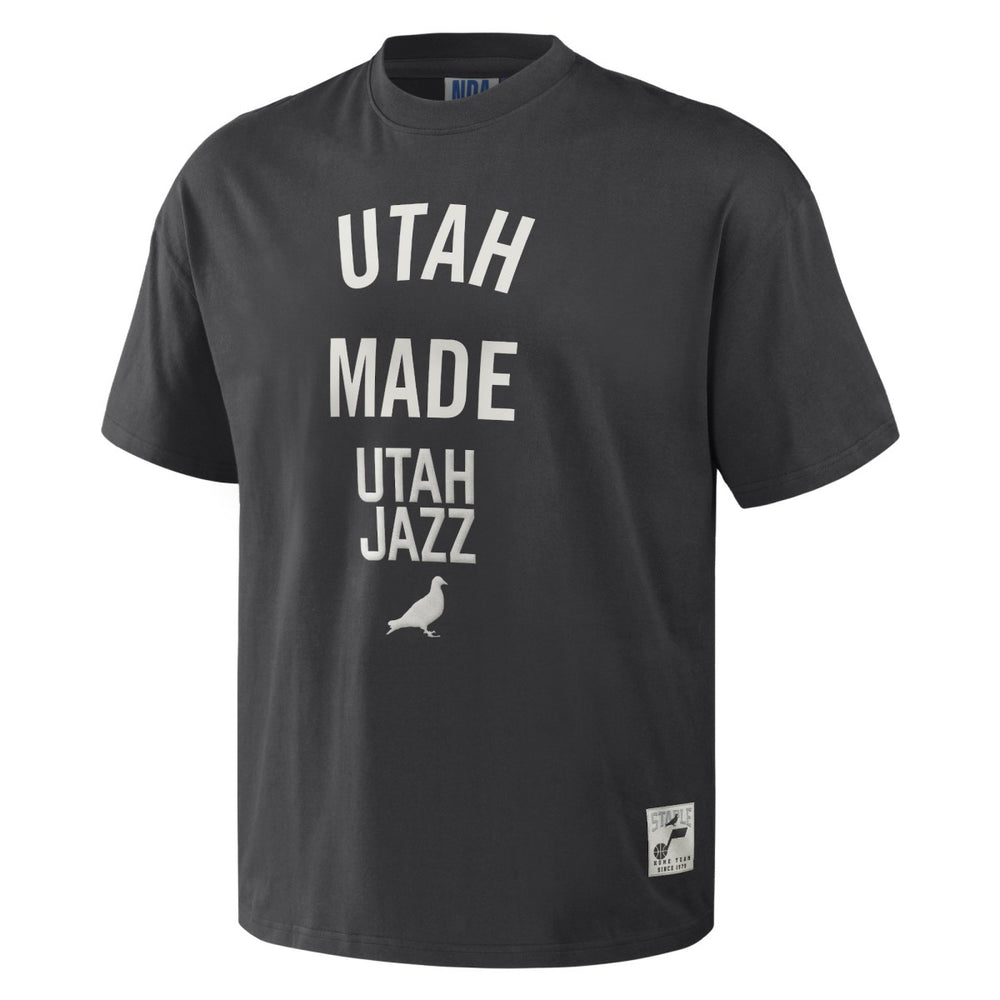 Utah Jazz NBA x Staple Heavyweight Oversized T-Shirt Anthracite - NBA