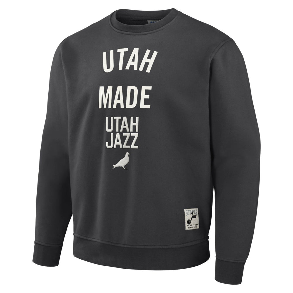 Utah Jazz NBA x Staple Plush Pullover Sweatshirt Anthracite - NBA