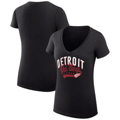 Detroit Red Wings G-III 4Her by Carl Banks Women's Super-Slim Fit Lightweight Filigree Logo V-Neck T-Shirt – Black - NHL