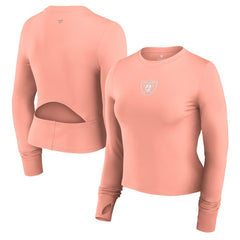 Las Vegas Raiders Women's Studio Fitted Long Sleeve Gym Top Coral | Fanatics
