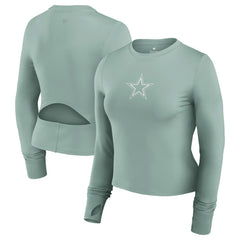 Dallas Cowboys Women's Studio Fitted Long Sleeve Gym Top Green | Fanatics