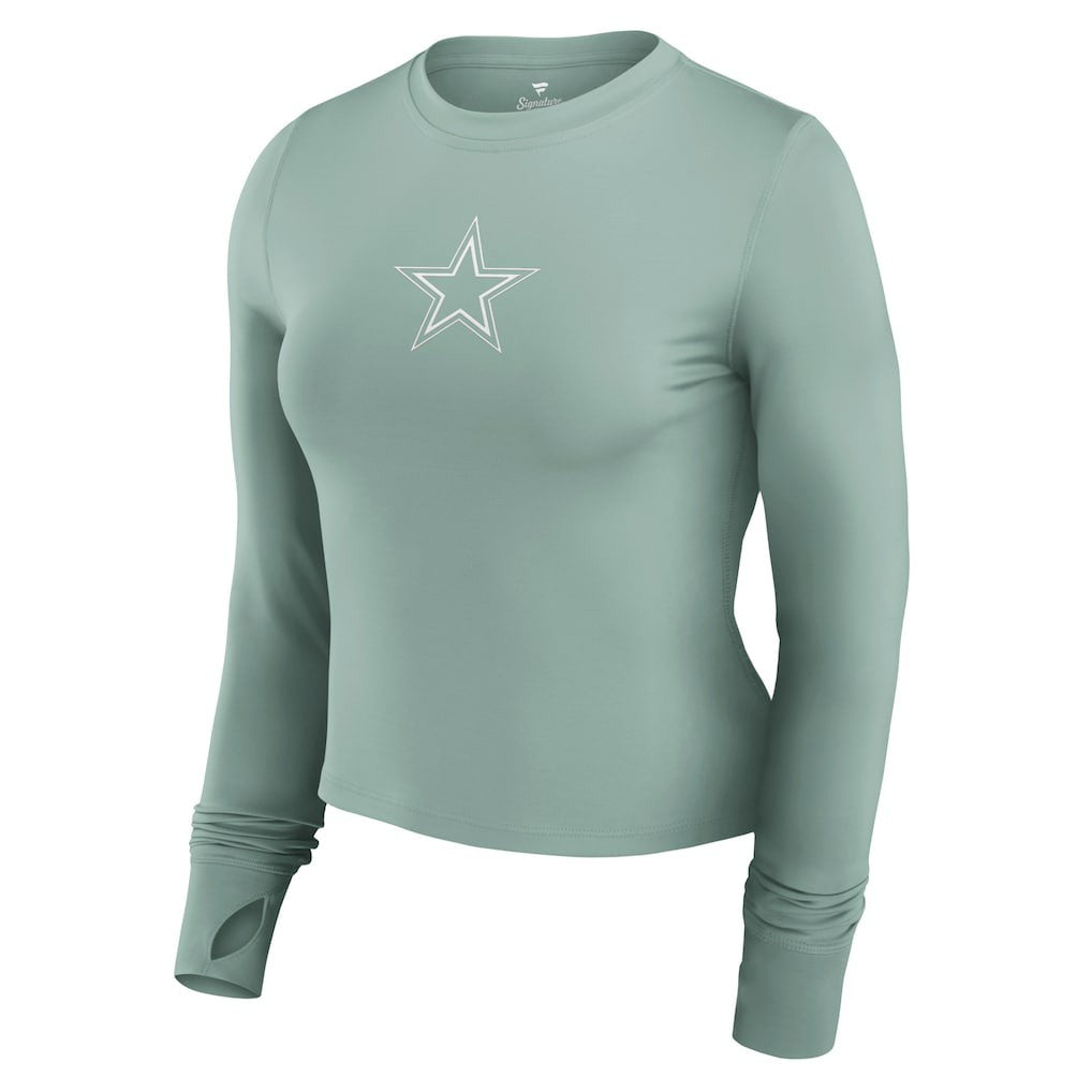 Dallas Cowboys Women's Studio Fitted Long Sleeve Gym Top Green | Fanatics