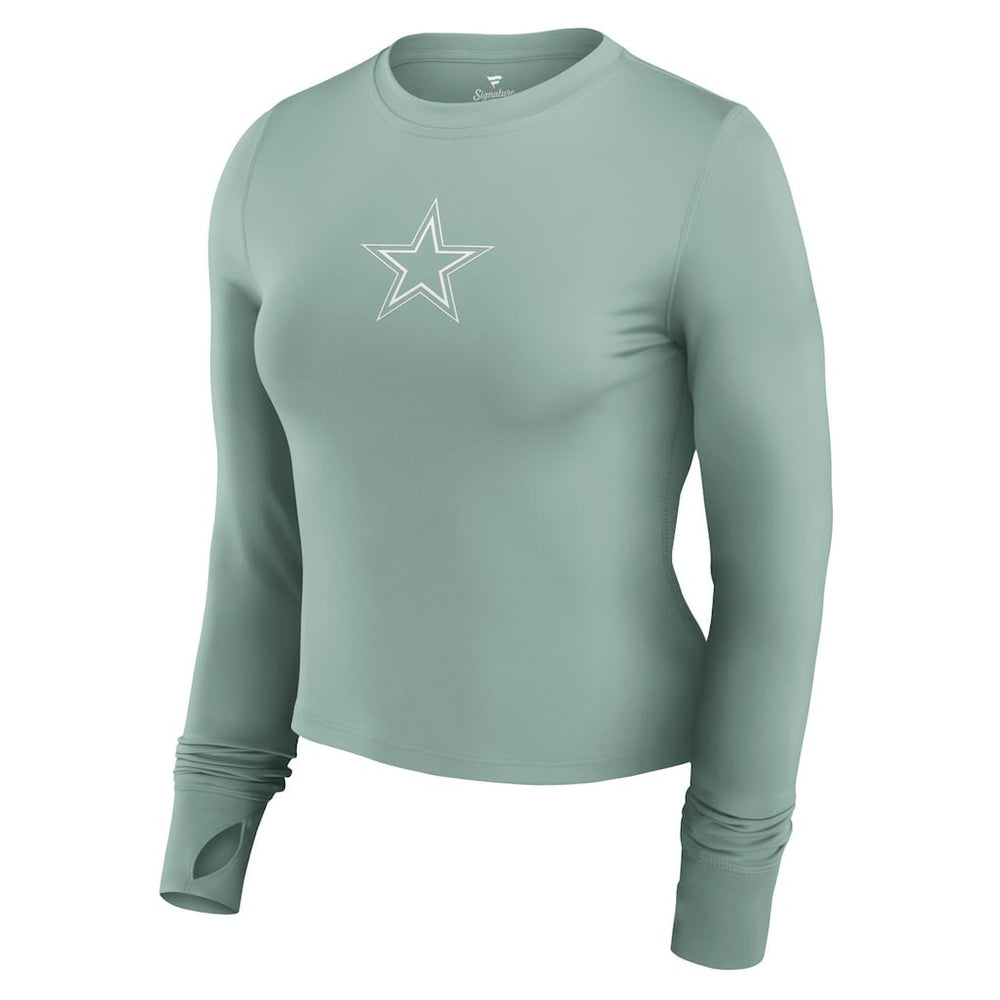 Dallas Cowboys Women's Studio Fitted Long Sleeve Gym Top Green | Fanatics