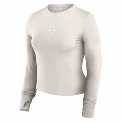 Pittsburgh Steelers Women's Studio Fitted Long Sleeve Gym Top White | Fanatics