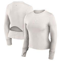 New Orleans Saints Women's Studio Fitted Long Sleeve Gym Top White | Fanatics