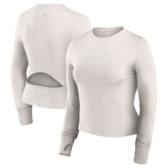 Philadelphia Eagles Women's Studio Fitted Long Sleeve Gym Top White | Fanatics
