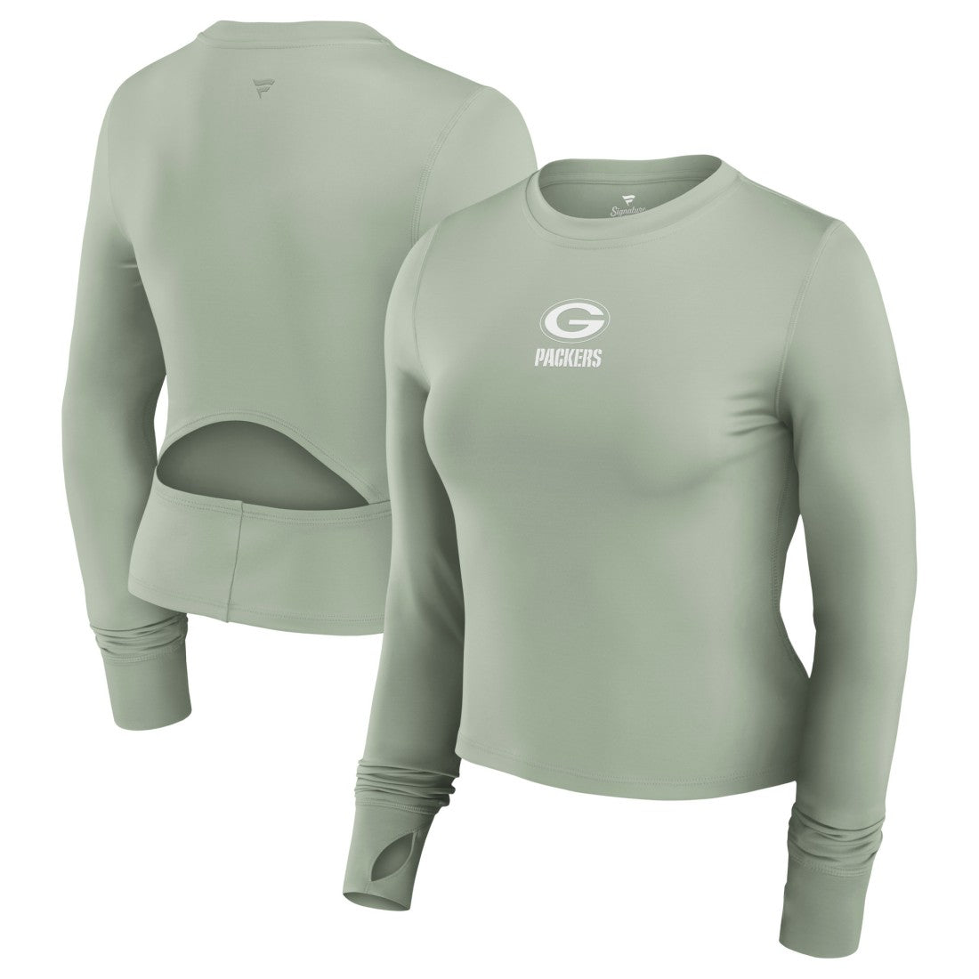 Green Bay Packers Women's Studio Fitted Long Sleeve Gym Top Green | Fanatics