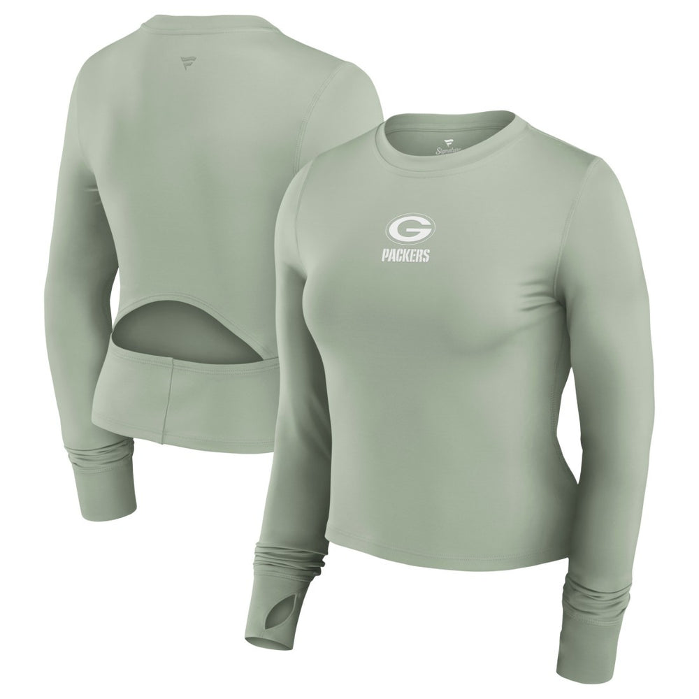 Green Bay Packers Women's Studio Fitted Long Sleeve Gym Top Green | Fanatics
