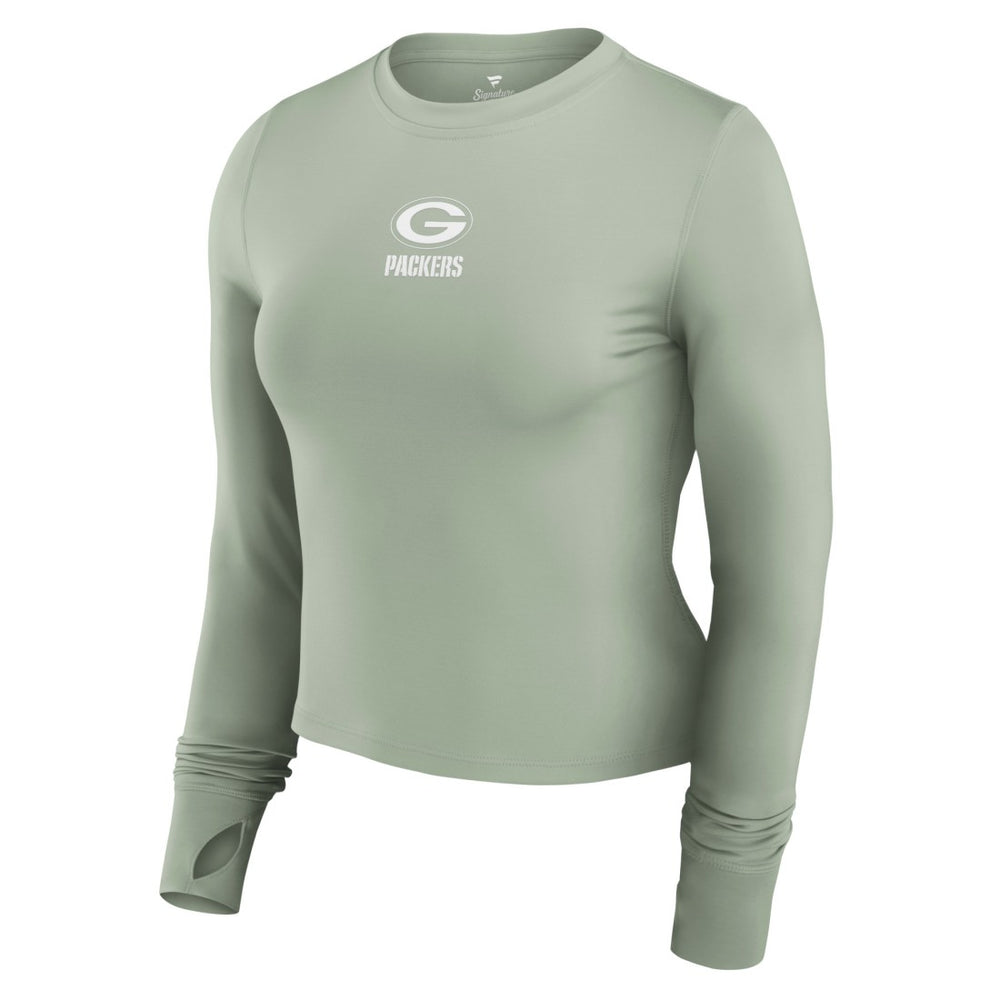 Green Bay Packers Women's Studio Fitted Long Sleeve Gym Top Green | Fanatics