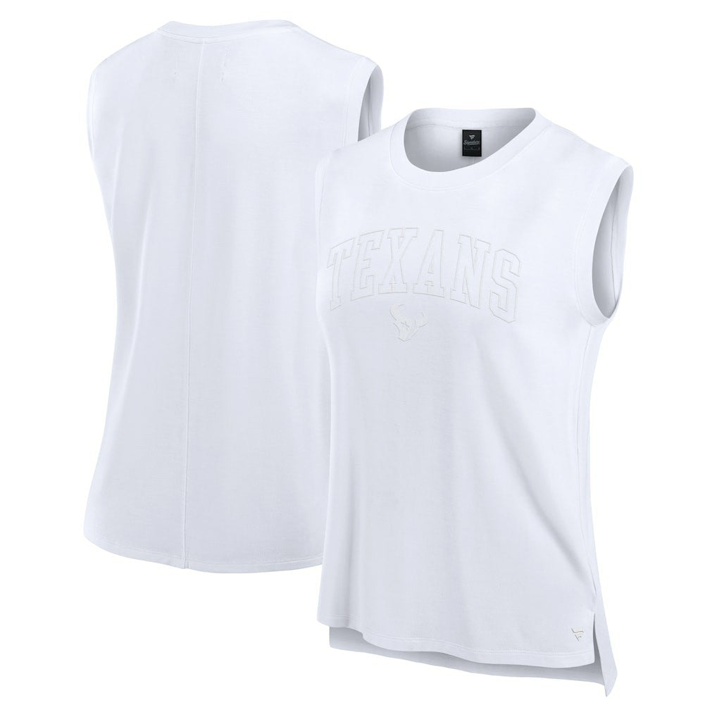 Houston Texans Women's Studio Gym Tank Top White | Fanatics