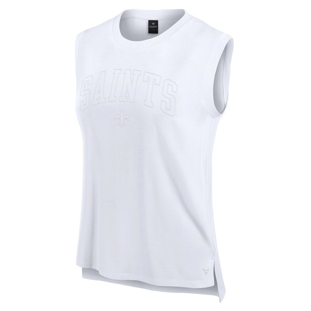 New Orleans Saints Women's Studio Gym Tank Top White | Fanatics