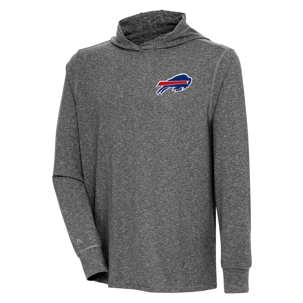 Buffalo Bills Antigua Saga Long Sleeve Hoodie T-Shirt Heather Black | NFL