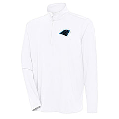 Carolina Panthers Antigua Hunk Quarter-Zip Pullover Top White | NFL