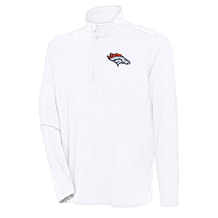 Denver Broncos Antigua Hunk Quarter-Zip Pullover Top White | NFL