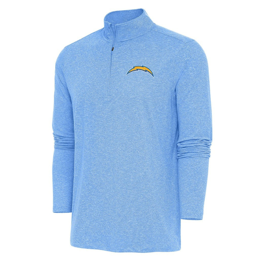 Los Angeles Chargers Antigua Hunk Quarter-Zip Pullover Top Heather Powder Blue | NFL