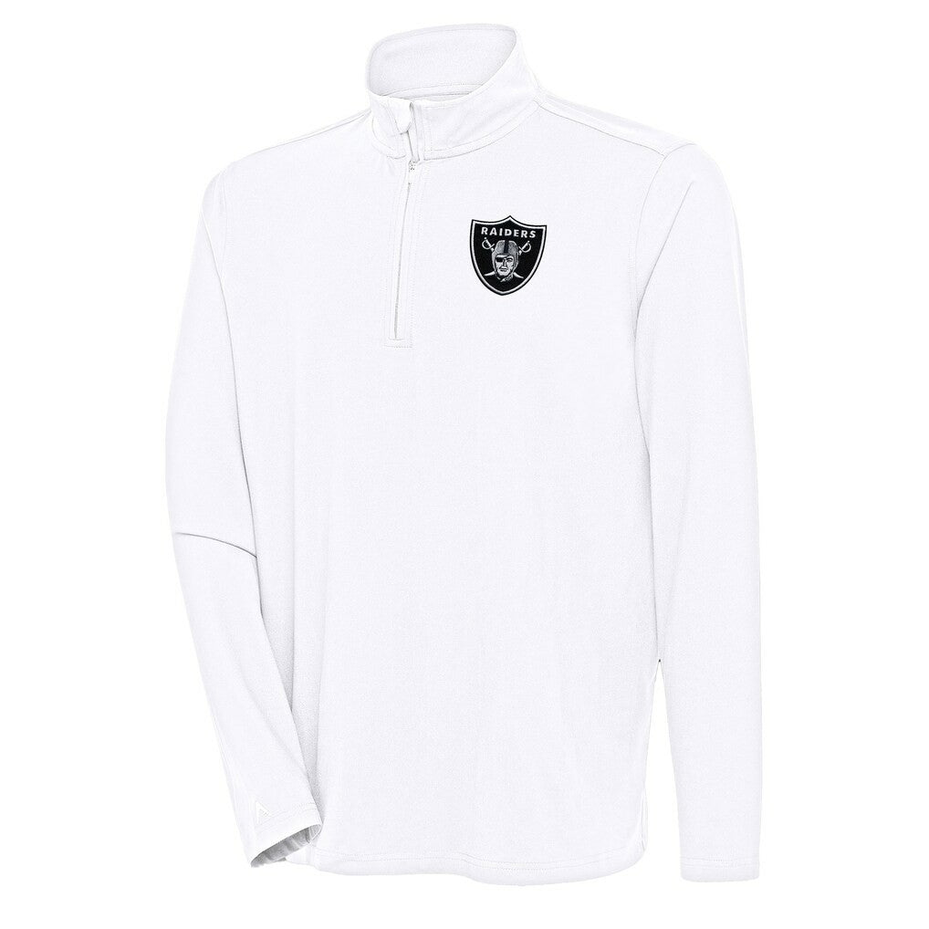 Las Vegas Raiders Antigua Hunk Quarter-Zip Pullover Top White | NFL