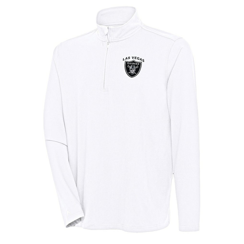 Las Vegas Raiders Antigua Hunk Quarter-Zip Pullover Top White | NFL